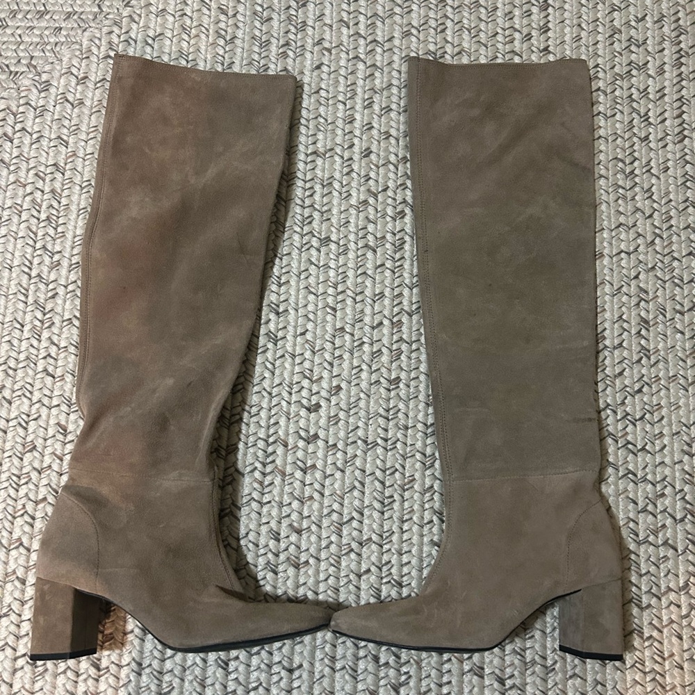 Zara Suede Knee-High slouchy Boots